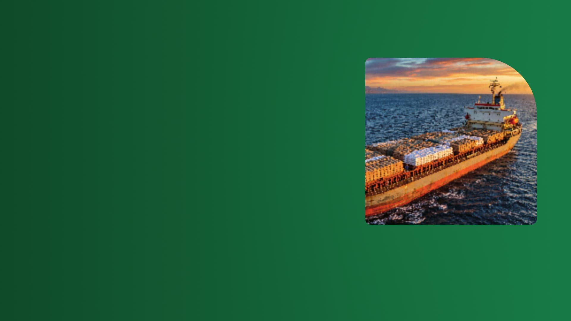 A cargo ship at sea